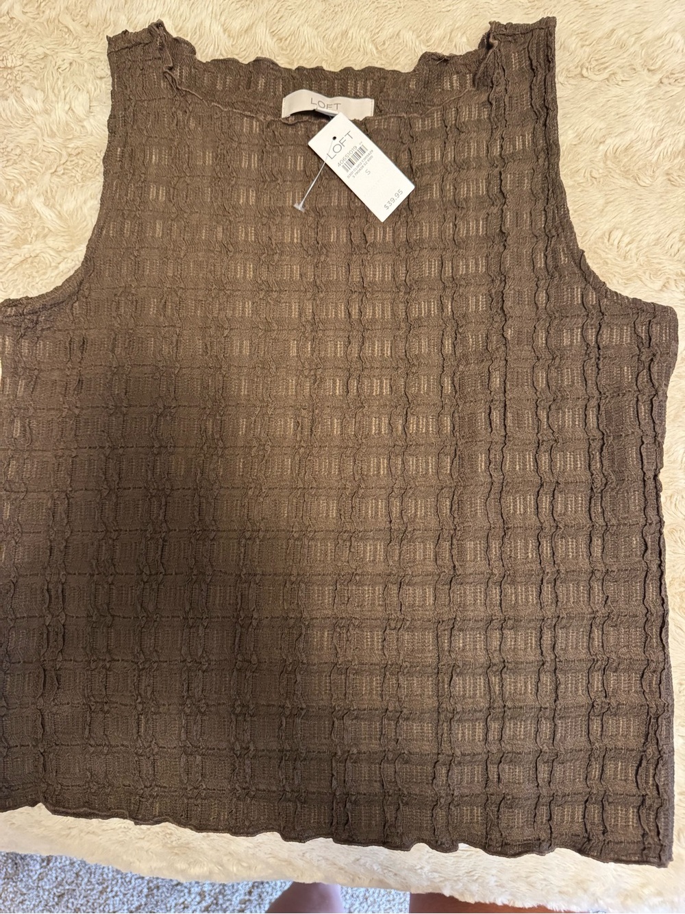 LOFT Brown Sleeveless Tank Top